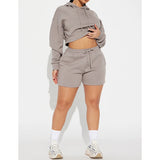 Women 2 Piece Outfits Sweat Shorts Sets 2024 Oversized Casual Lounge Matching Set Sweatsuit Tracksuit Clothes