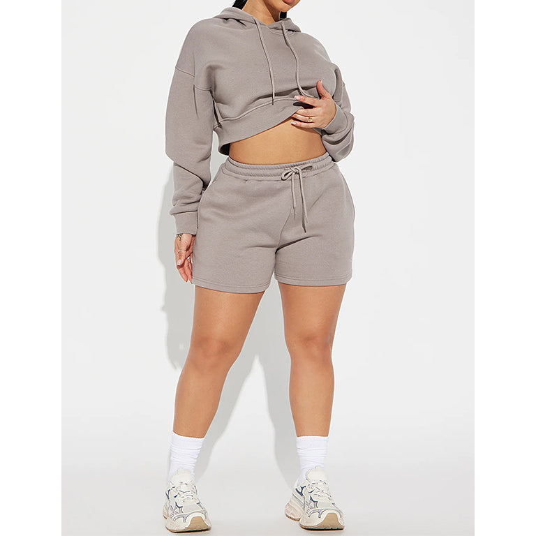 Women 2 Piece Outfits Sweat Shorts Sets 2024 Oversized Casual Lounge Matching Set Sweatsuit Tracksuit Clothes