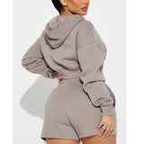 Women 2 Piece Outfits Sweat Shorts Sets 2024 Oversized Casual Lounge Matching Set Sweatsuit Tracksuit Clothes