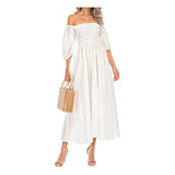 Women Summer Half Sleeve Cotton Ruffled  Dresses summer dresses white dresses