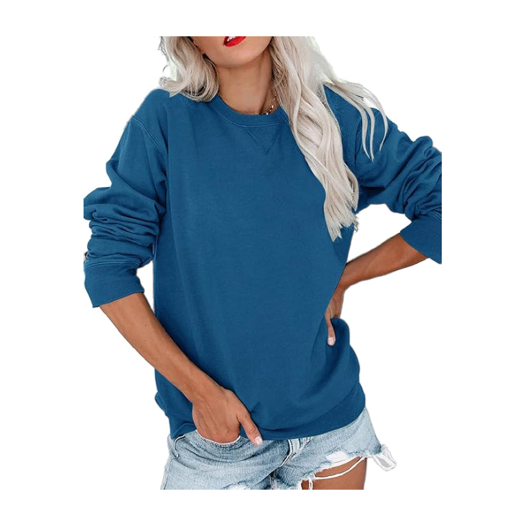 Women V-Notch Pullover Fleece Sweatshirt