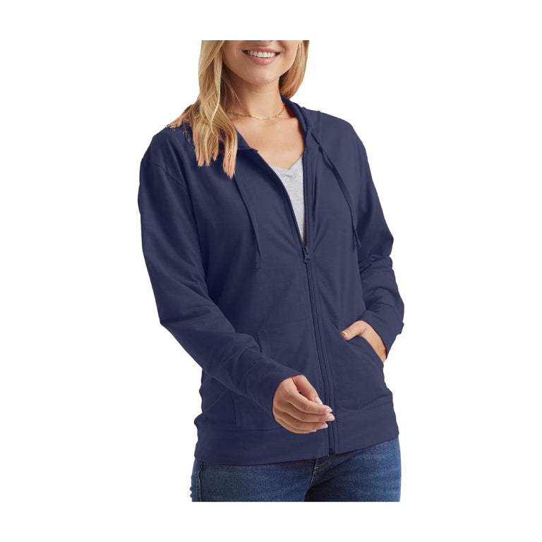 Women's Hoodie Jacket Sweatshirt - Casual Full Zip Up Long Sleeve Slim Fit Workout Basic Active Hooded Top
