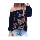 Mexican Shirts Women Mexican Embroidered Shirt Traditional Outfit Ethnic Style Boho Floral Embroidery Western Tops