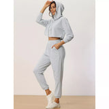 Women Pullover Hoodie Pockets Sweatpants Sport Jogger Sweatsuit