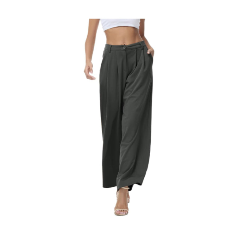 Women's  Loose Straight Leg Shape High Waist  Trousers