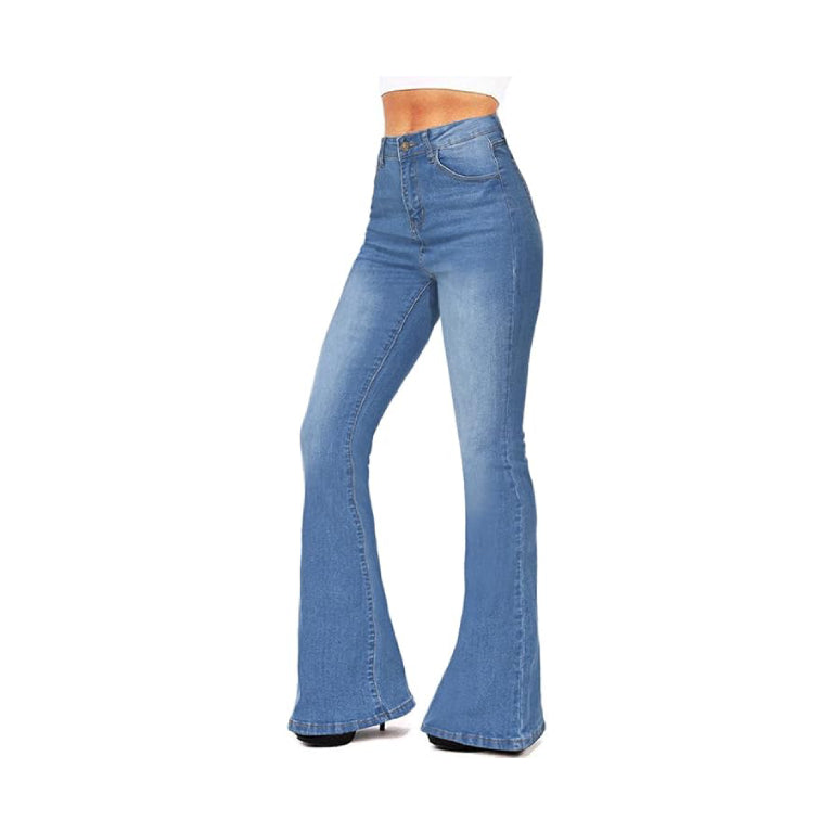 Women's High Waisted Bell Bottom Bootcut Jeans Flared Wide Leg Denim Pants