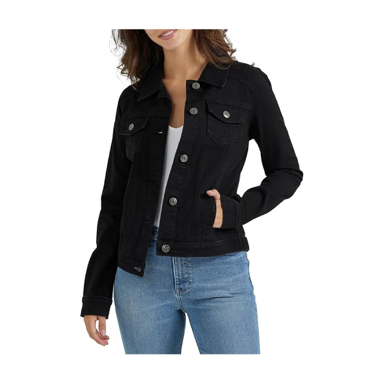 Women's Long Sleeve Denim Jackets Basic Button Down Jean Jacket with Pockets