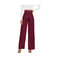 Women's Casual Wide Leg Belted Palazzo Pants High Waist Business Work Trouser with Pocket