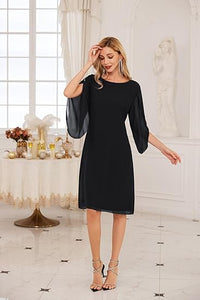 Womens Chiffon Dresses Flutter Sleeve Party Dress summer dress