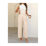 Womens Wide Leg Pants High Waisted Slacks Straight Long Work Business Trousers with Pockets