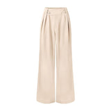 Womens Wide Leg Pants High Waisted Slacks Straight Long Work Business Trousers with Pockets