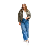 Women's Military Safari Cropped Jackets Button Down Lightweight Oversized Utility Anorak Coat with Pockets