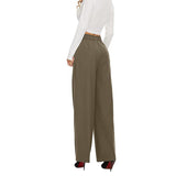 Women's Wide Leg Pants High Elastic Waisted in The Back Business Work Trousers Long Straight Suit Pants