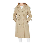 Women's Water-Resistant Trench Coat Double-Breasted Long Peacoat with Removable Hood