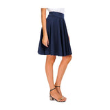 Basic Solid Stretchy Cotton High Waist A-line Flared Casual Skater Mini Skirt