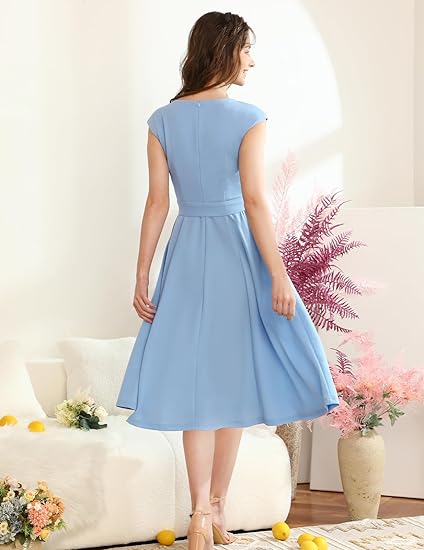 Women's Cocktail Dresses 2024 Modest Wedding Guest Dress, Graduation Prom & Bridesmaid