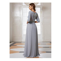 Women's Round Neck Sequin Maxi Dress Long Evening Dress