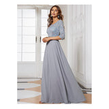 Women's Round Neck Sequin Maxi Dress Long Evening Dress